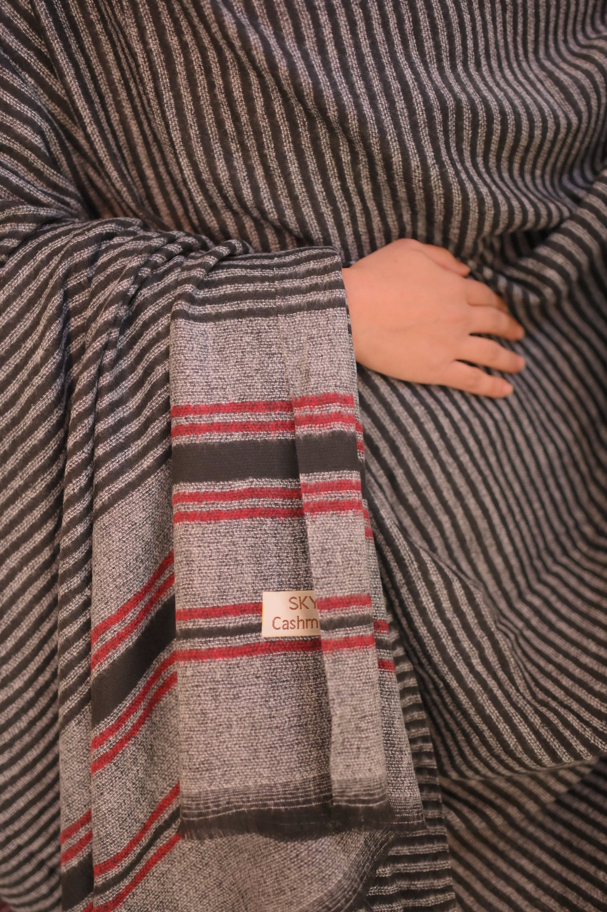 Turkish Cashmere Wool Shawl - Grey