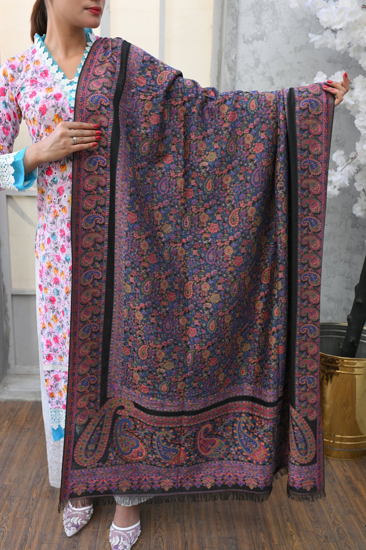 Kani Shawl - Deep Jewel Tapestry