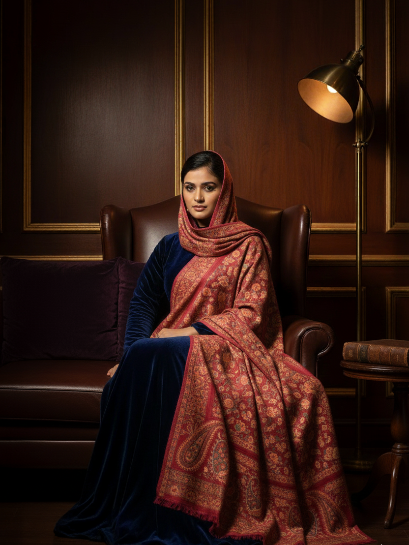 Kani shawl - Bright Red