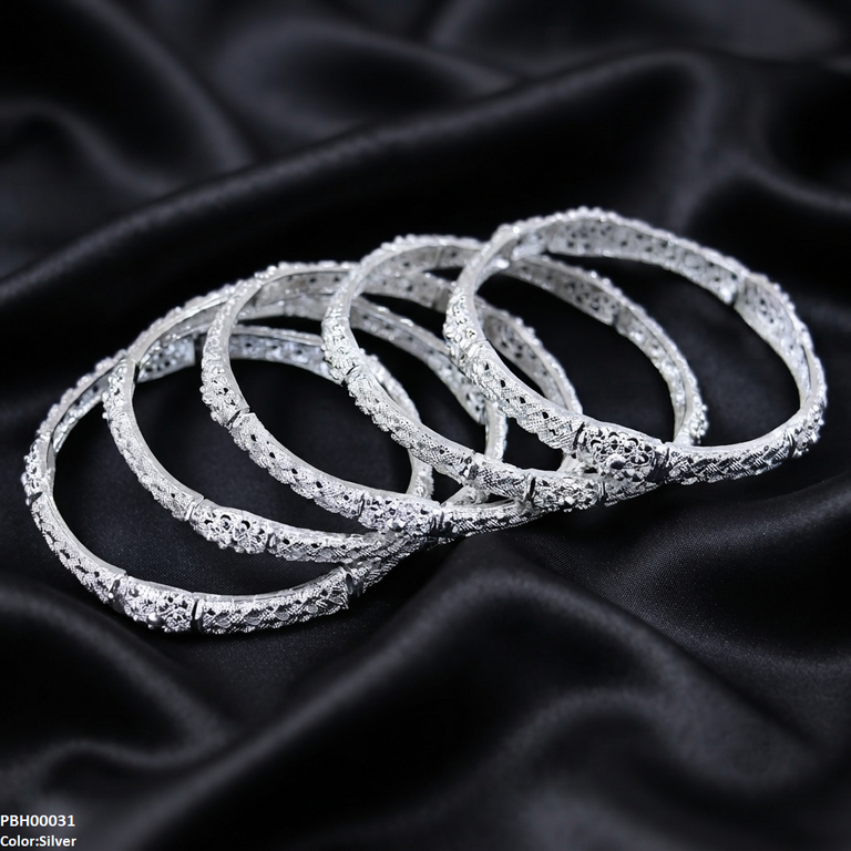 Filigree Flower Bangles 5 Pcs Set