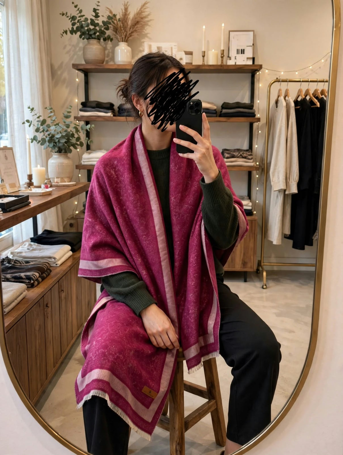 Wool Velvet Shine Stole