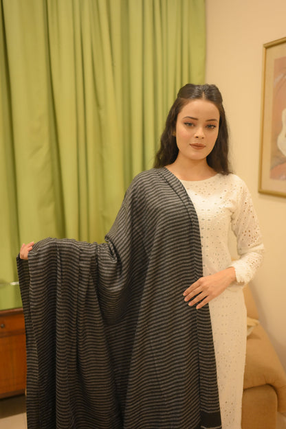 Turkish Cashmere Wool Shawl -Black