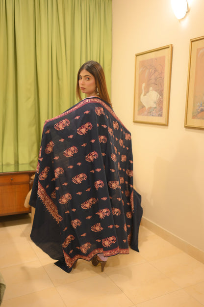 Royal Glow Shawl - Navy Blue