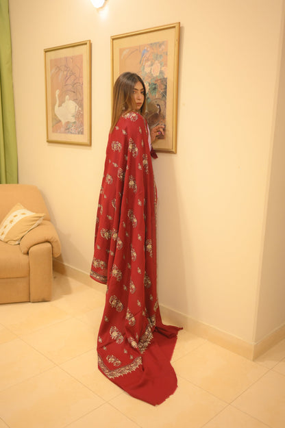 Royal Glow Shawl - Red