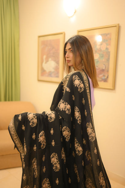 Royal Glow Shawl - Black