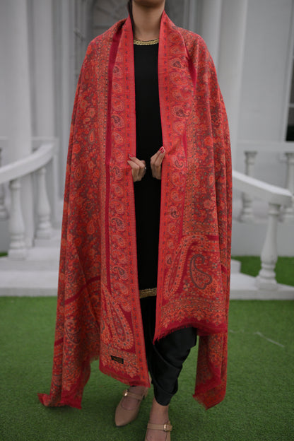 Kani shawl - Bright Red