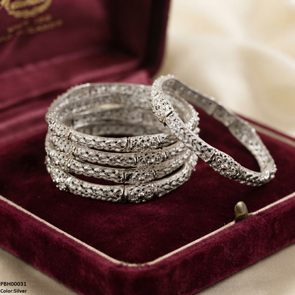 Filigree Flower Bangles 5 Pcs Set