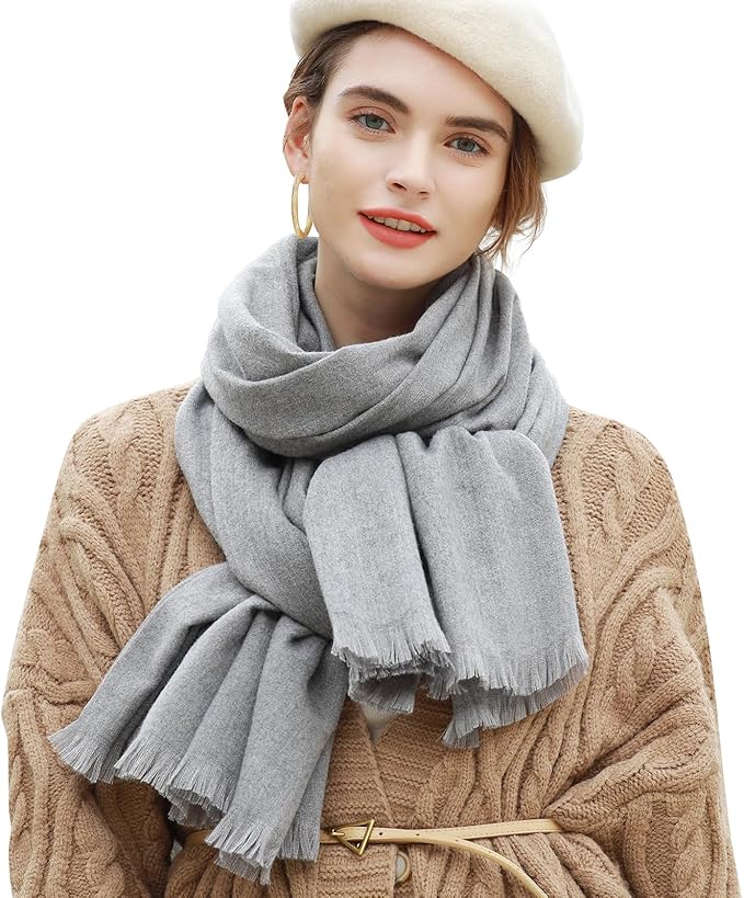 Warm Wool Stole - Grey - 1