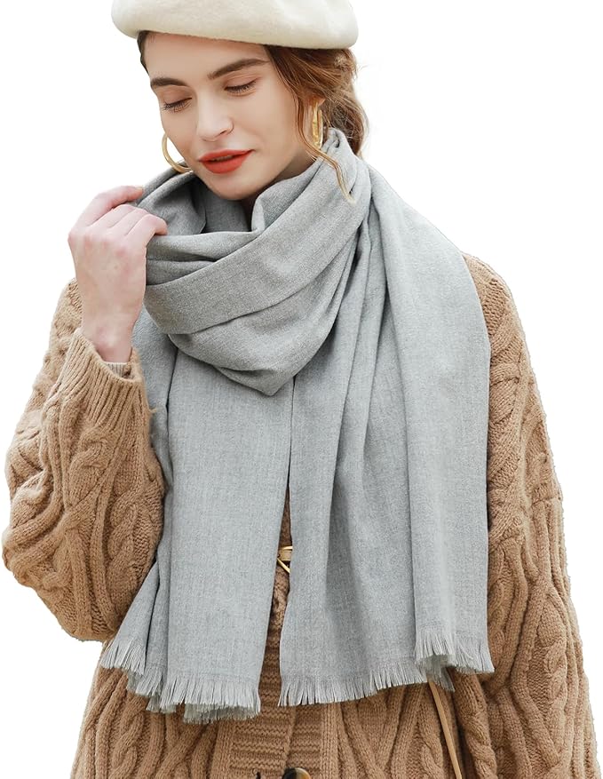 Warm Wool Stole - Grey - 1