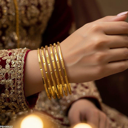 Textured 6 Pcs Of Bangles Set