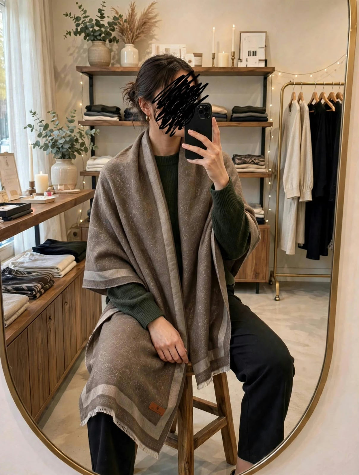 Wool Velvet Shine Stole